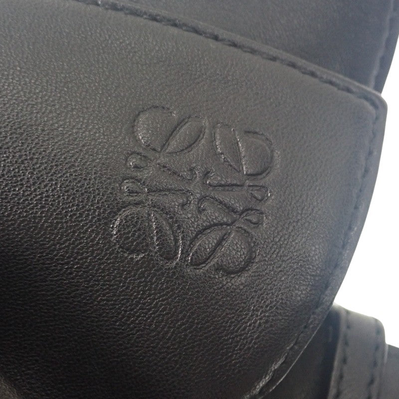 ロエベ LOEWE フラメンコノット スモール 334.30.K63 ショルダーバッグ ハンドバッグ カーフ ブラック シルバー金具 レディース【中古】【ABランク】