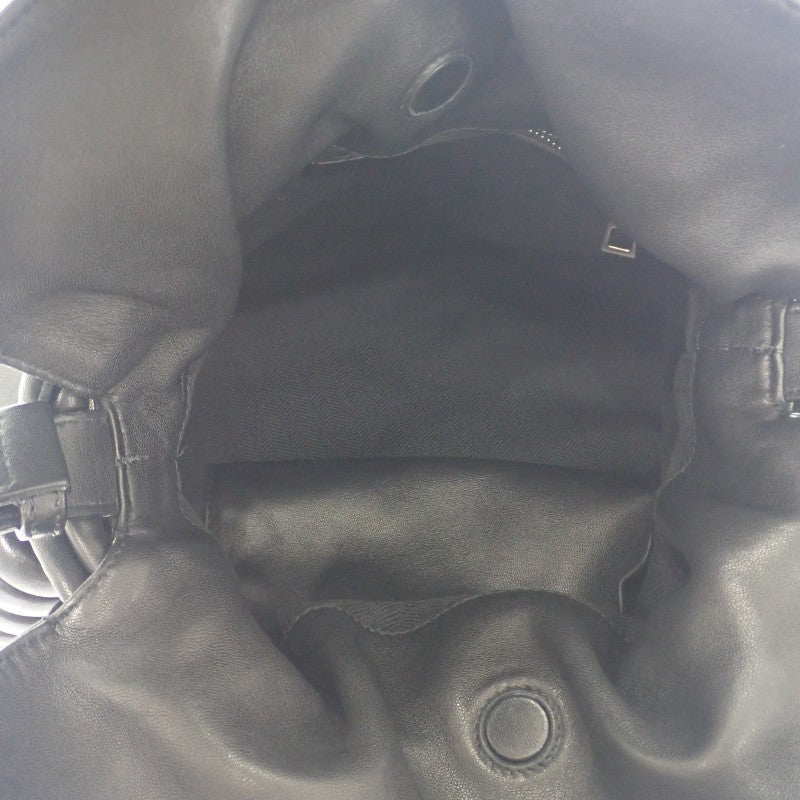 ロエベ LOEWE フラメンコノット スモール 334.30.K63 ショルダーバッグ ハンドバッグ カーフ ブラック シルバー金具 レディース【中古】【ABランク】