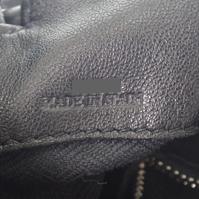 ロエベ LOEWE フラメンコノット スモール 334.30.K63 ショルダーバッグ ハンドバッグ カーフ ブラック シルバー金具 レディース【中古】【ABランク】