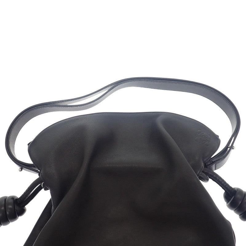 ロエベ LOEWE フラメンコノット スモール 334.30.K63 ショルダーバッグ ハンドバッグ カーフ ブラック シルバー金具 レディース【中古】【ABランク】