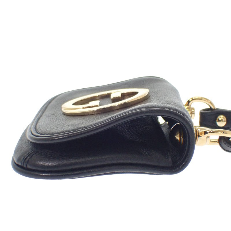 グッチ GUCCI ブロンディ 698635 カードケース レザー ブラック ゴールド金具 レディース【中古】【ABランク】