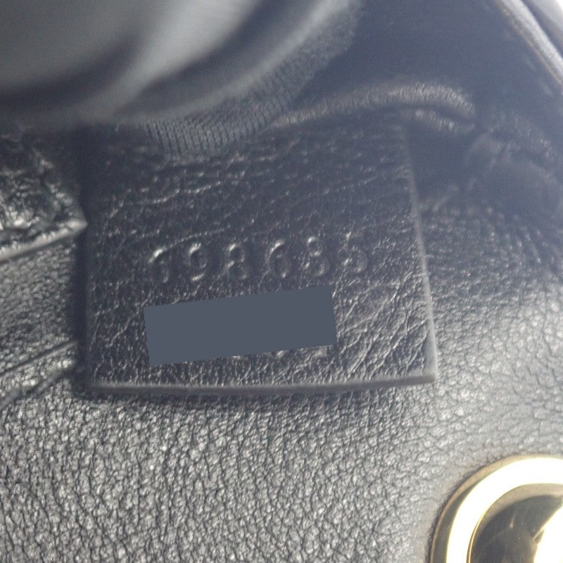 グッチ GUCCI ブロンディ 698635 カードケース レザー ブラック ゴールド金具 レディース【中古】【ABランク】