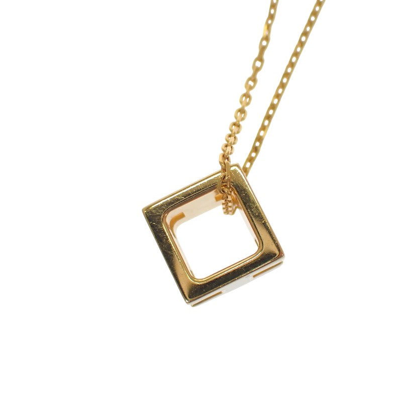 エルメス HERMES カージュドアッシュ Hキューブ ネックレス メタル ゴールド アイボリー ゴールド金具 レディース【中古】【ABランク】