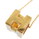 エルメス HERMES カージュドアッシュ Hキューブ ネックレス メタル ゴールド アイボリー ゴールド金具 レディース【中古】【ABランク】