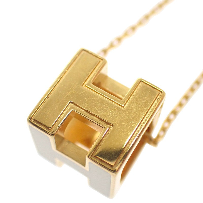エルメス HERMES カージュドアッシュ Hキューブ ネックレス メタル ゴールド アイボリー ゴールド金具 レディース【中古】【ABランク】