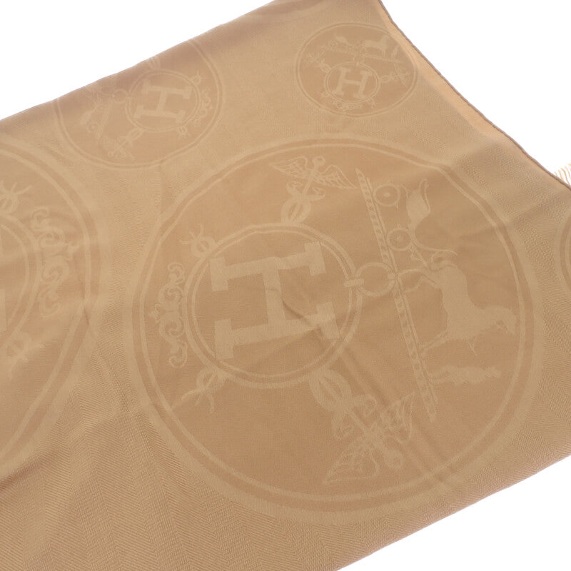 エルメス HERMES ニュー・リヴリス 大判ストール ベージュ H262494S_A3 ストール カシミヤ シルク ベージュ レディース メンズ ユニセックス【中古】【ABランク】