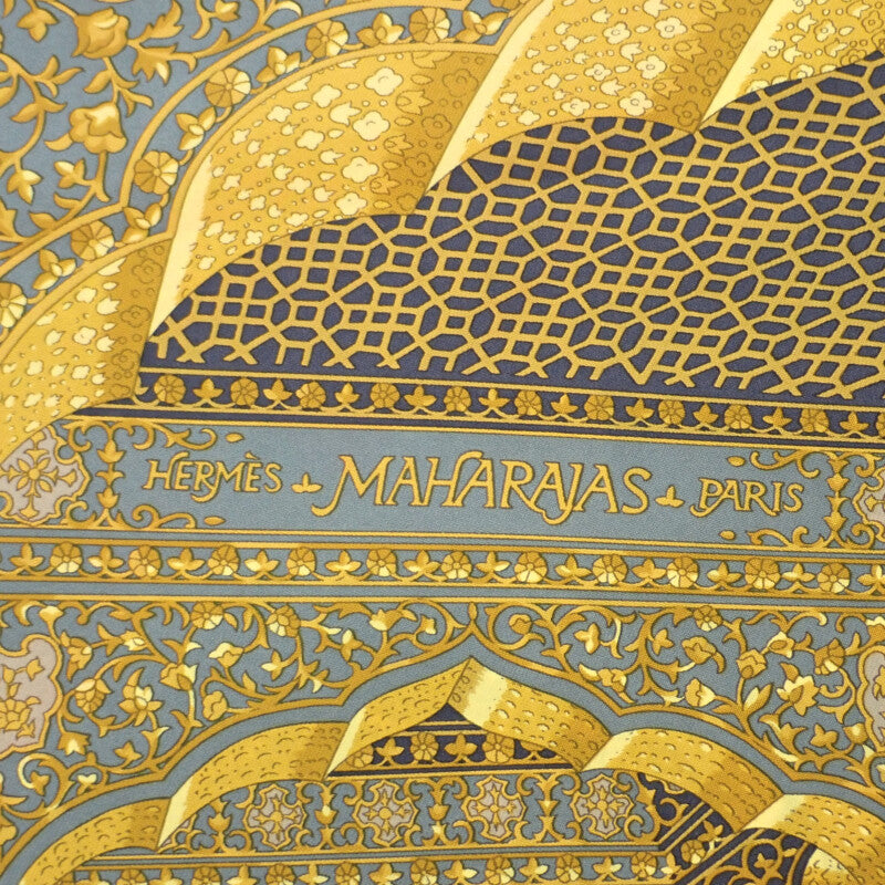 エルメス HERMES カレ90 SPLENDEUR DES MAHARAJAS スカーフ シルク グレー レディース【中古】【ABランク】
