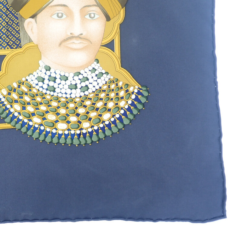 HERMES Carre 90 Splendeur des Maharajas Silk Scarf Grey Women's [Used] [AB Rank]