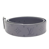 ルイヴィトン LOUIS VUITTON LV イニシャル 40MM リバーシブル M0285U ベルト カーフ モノグラムエクリプスキャンバス ブラック メンズ【中古】【Bランク】