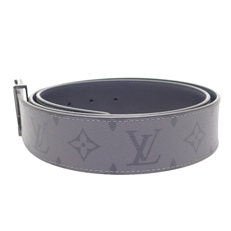 ルイヴィトン LOUIS VUITTON LV イニシャル 40MM リバーシブル M0285U ベルト カーフ モノグラムエクリプスキャンバス ブラック メンズ【中古】【Bランク】