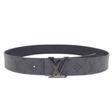 ルイヴィトン LOUIS VUITTON LV イニシャル 40MM リバーシブル M0285U ベルト カーフ モノグラムエクリプスキャンバス ブラック メンズ【中古】【Bランク】