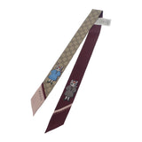 グッチ GUCCI Yuko Higuchi ネックボウ 日本限定 848291 3G001 6172 スカーフ シルク ベージュ ボルドー レディース【中古】【Aランク】