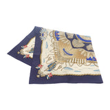 エルメス HERMES カレ90 船の手摺 RAILING スカーフ シルク アイボリー ブルー レディース【中古】【Aランク】