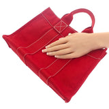 エルメス HERMES ドーヴィルPM ハンドバッグ キャンバス レッド レディース【中古】【ABランク】