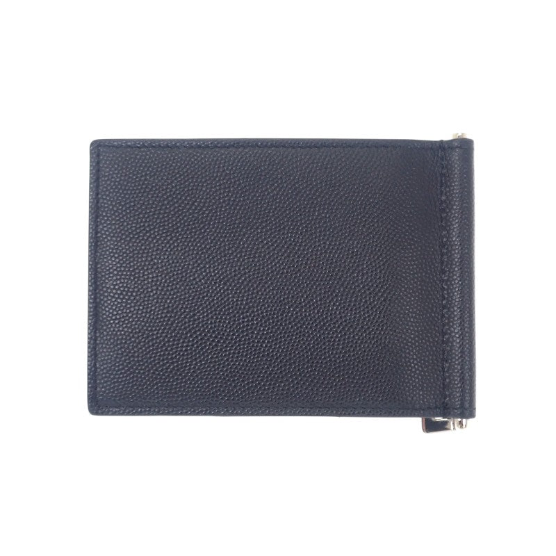 サンローラン SAINT LAURENT ビルクリップウォレット 378005BTY0N1000 二つ折り財布 レザー ブラック シルバー金具 メンズ レディース【中古】【Aランク】