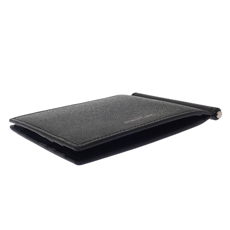サンローラン SAINT LAURENT ビルクリップウォレット 378005BTY0N1000 二つ折り財布 レザー ブラック シルバー金具 メンズ レディース【中古】【Aランク】