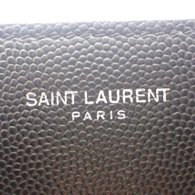サンローラン SAINT LAURENT ビルクリップウォレット 378005BTY0N1000 二つ折り財布 レザー ブラック シルバー金具 メンズ レディース【中古】【Aランク】