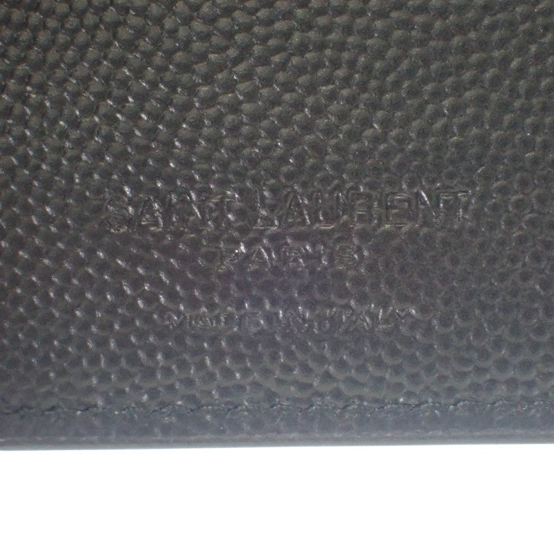 サンローラン SAINT LAURENT ビルクリップウォレット 378005BTY0N1000 二つ折り財布 レザー ブラック シルバー金具 メンズ レディース【中古】【Aランク】