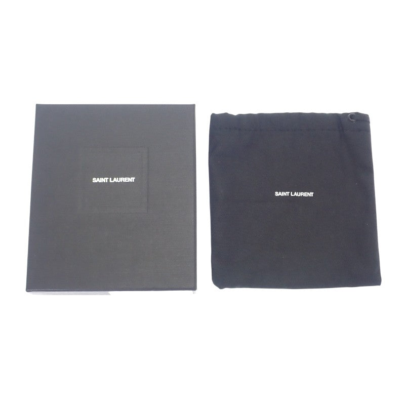 サンローラン SAINT LAURENT ビルクリップウォレット 378005BTY0N1000 二つ折り財布 レザー ブラック シルバー金具 メンズ レディース【中古】【Aランク】