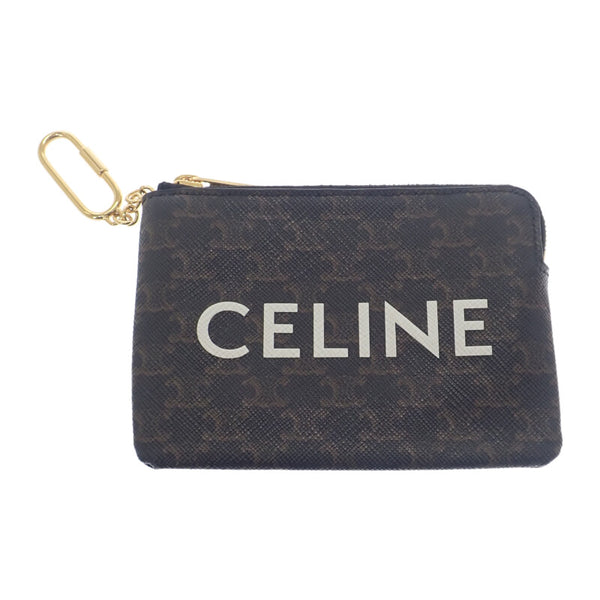 セリーヌ CELINE コインパース 10C662CA2.38NO コインケース ポリウレタン ブラウン レディース【中古】【ABランク】