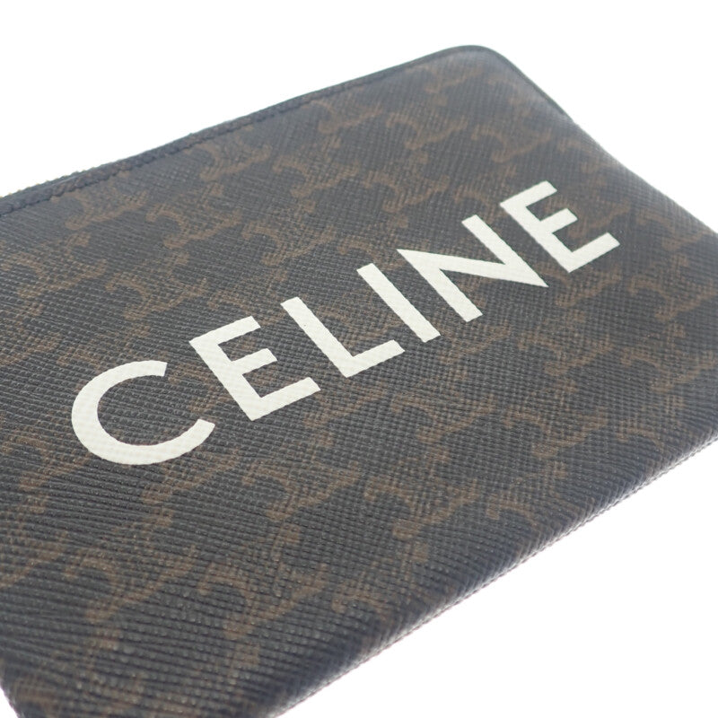 セリーヌ CELINE コインパース 10C662CA2.38NO コインケース ポリウレタン ブラウン レディース【中古】【ABランク】