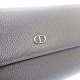 ディオール Dior ロングフラップウォレット 2ESBC312CDI_H00N 長財布 カーフ ブラック シルバー金具 メンズ レディース【中古】【ABランク】