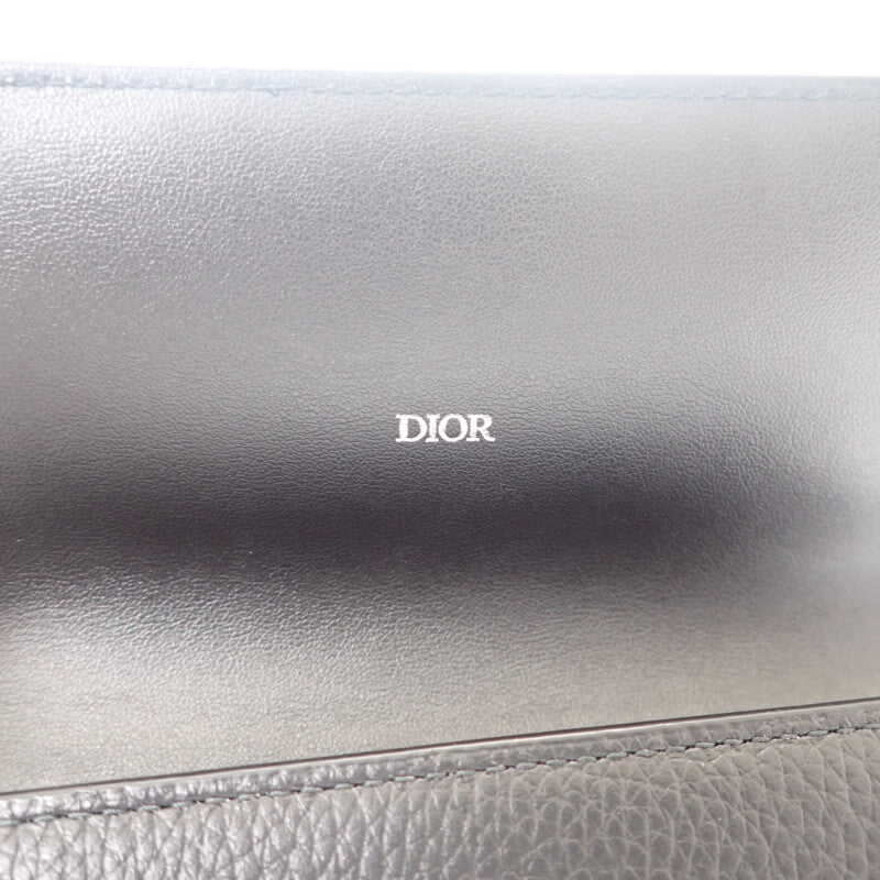 ディオール Dior ロングフラップウォレット 2ESBC312CDI_H00N 長財布 カーフ ブラック 黒 シルバー金具 メンズ レディース ユニセックス【中古】【ABランク】 ディオール Dior ロングフラップウォレット 2ESBC312CDI_H00N 長財布