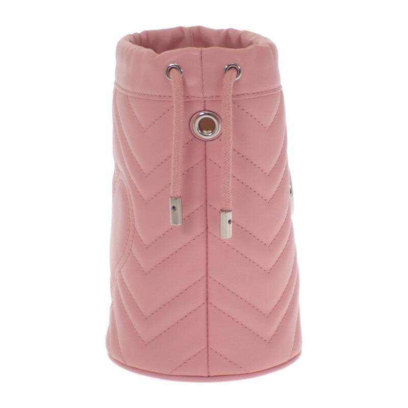 グッチ GUCCI スモールバケット 575163DTDRP5815 ショルダーバッグ レザー ピンク シルバー金具 レディース【中古】【Aランク】
