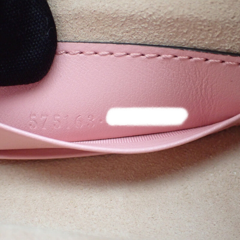 グッチ GUCCI スモールバケット 575163DTDRP5815 ショルダーバッグ レザー ピンク シルバー金具 レディース【中古】【Aランク】