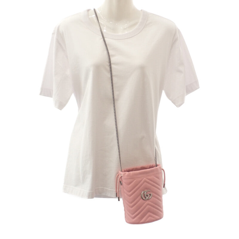 グッチ GUCCI スモールバケット 575163DTDRP5815 ショルダーバッグ レザー ピンク シルバー金具 レディース【中古】【Aランク】