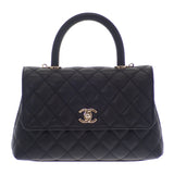 シャネル CHANEL ココハンドル XS A92990B0506194305 2WAYバッグ ハンドバッグ ショルダーバッグ キャビアスキン ブラック ゴールド金具 レディース【中古】【Aランク】