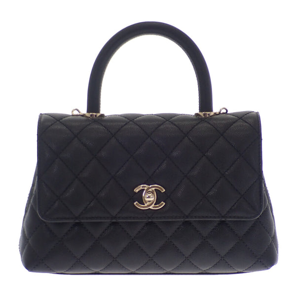 シャネル CHANEL ココハンドル XS A92990B0506194305 2WAYバッグ ハンドバッグ ショルダーバッグ キャビアスキン ブラック ゴールド金具 レディース【中古】【Aランク】