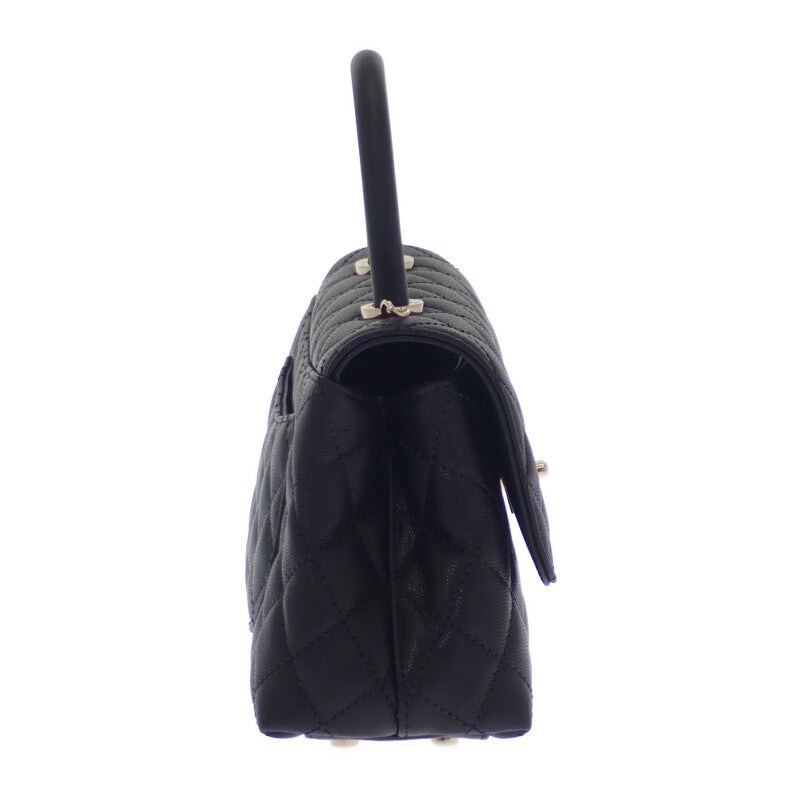 シャネル CHANEL ココハンドル XS A92990B0506194305 2WAYバッグ ハンドバッグ ショルダーバッグ キャビアスキン ブラック ゴールド金具 レディース【中古】【Aランク】