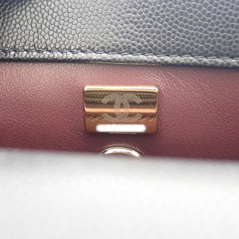 シャネル CHANEL ココハンドル XS A92990B0506194305 2WAYバッグ ハンドバッグ ショルダーバッグ キャビアスキン ブラック ゴールド金具 レディース【中古】【Aランク】