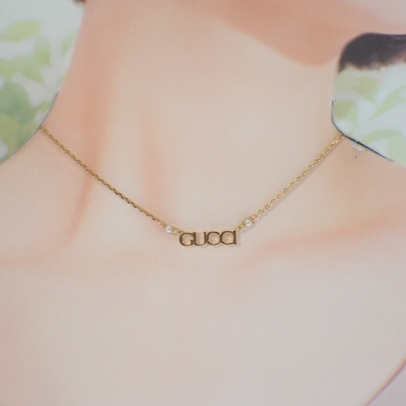 グッチ GUCCI スクリプト ‎777037 I4620 8078 ネックレス メタル ゴールド レディース【中古】【Aランク】
