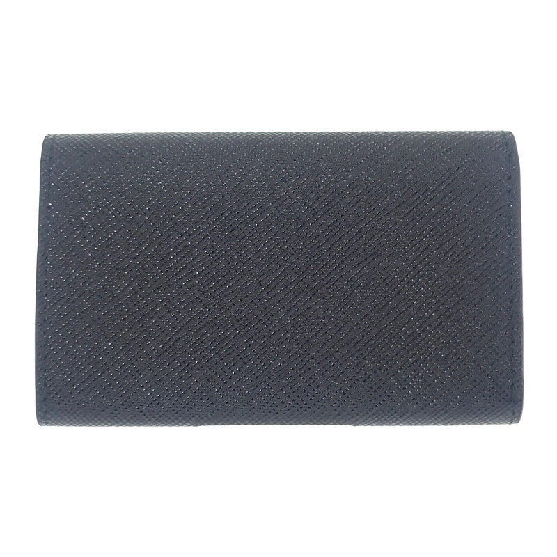 プラダ PRADA サフィアーノトライアングル 1MC110_QHH_F0632 カードケース サフィアーノ ブラック シルバー金具 レディース メンズ【中古】【Aランク】