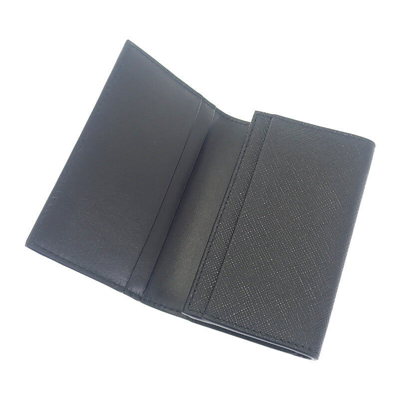 プラダ PRADA サフィアーノトライアングル 1MC110_QHH_F0632 カードケース サフィアーノ ブラック シルバー金具 レディース メンズ【中古】【Aランク】