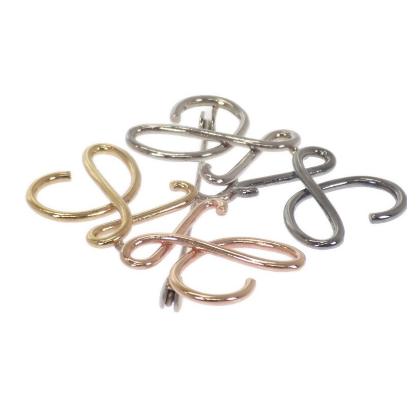 ロエベ LOEWE アナグラム J000245X10 ブローチ メタル マルチカラー ゴールド シルバー レディース【中古】【ABランク】