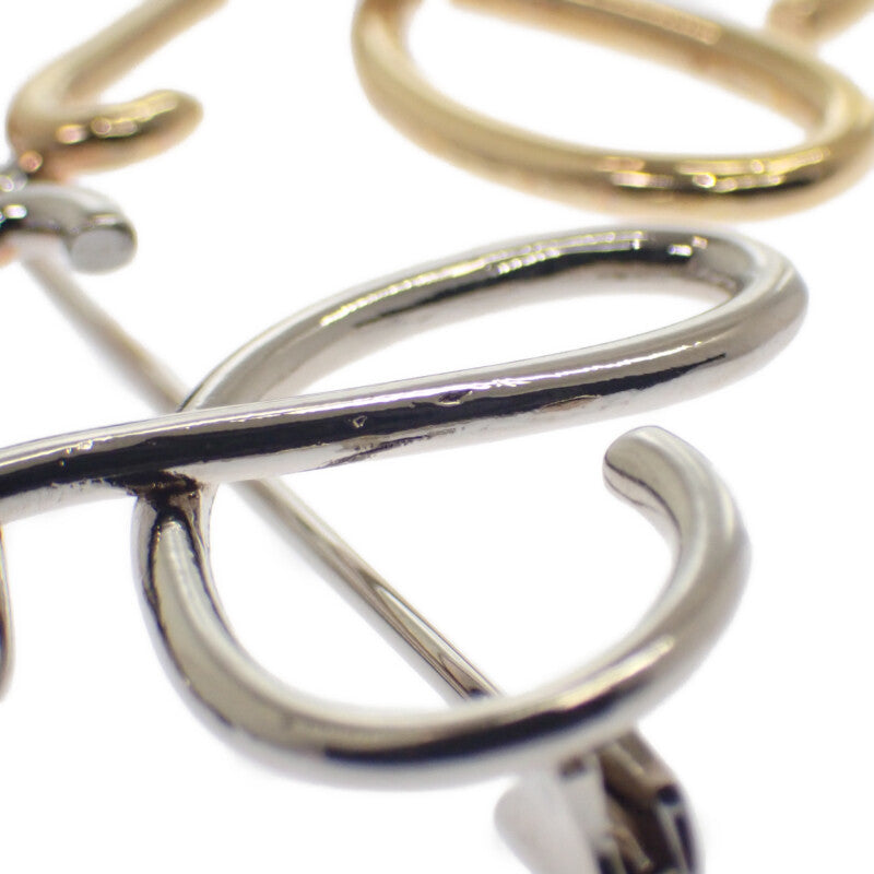 ロエベ LOEWE アナグラム J000245X10 ブローチ メタル マルチカラー ゴールド シルバー レディース【中古】【ABランク】