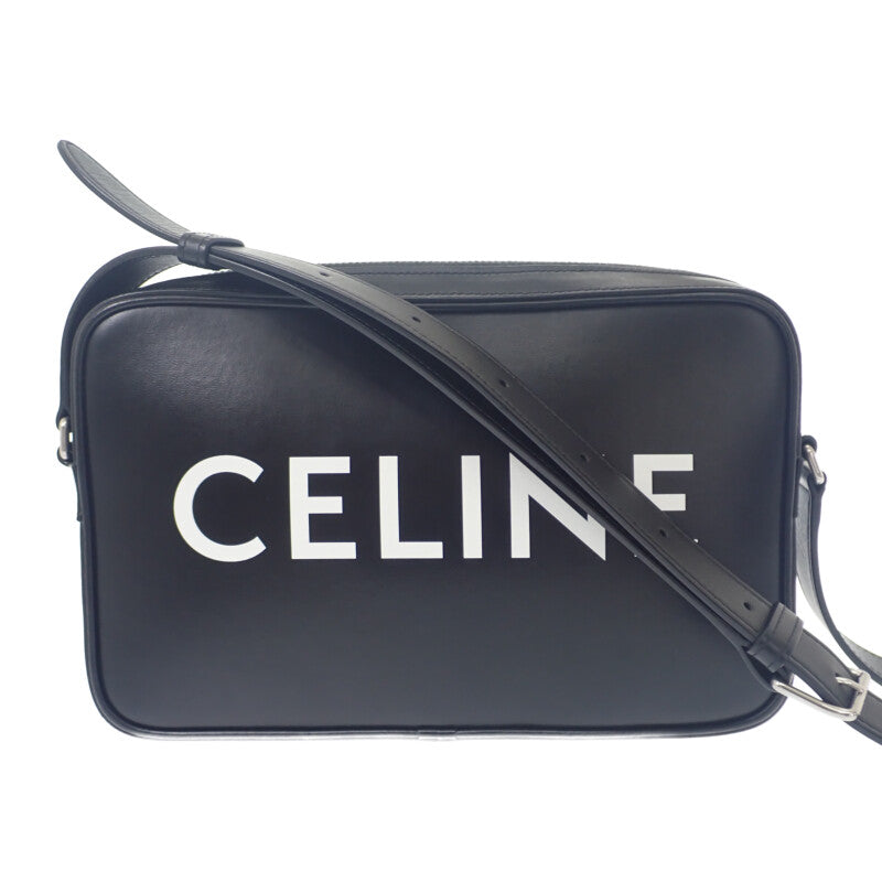 セリーヌ CELINE ミディアムメッセンジャー 194503DOT.38SI ショルダーバッグ カーフ ブラック シルバー金具 レディース メンズ ユニセックス【中古】【ABランク】