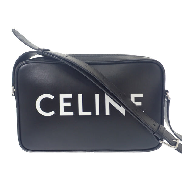 セリーヌ CELINE ミディアムメッセンジャー 194503DOT.38SI ショルダーバッグ カーフ ブラック シルバー金具 レディース メンズ ユニセックス【中古】【ABランク】