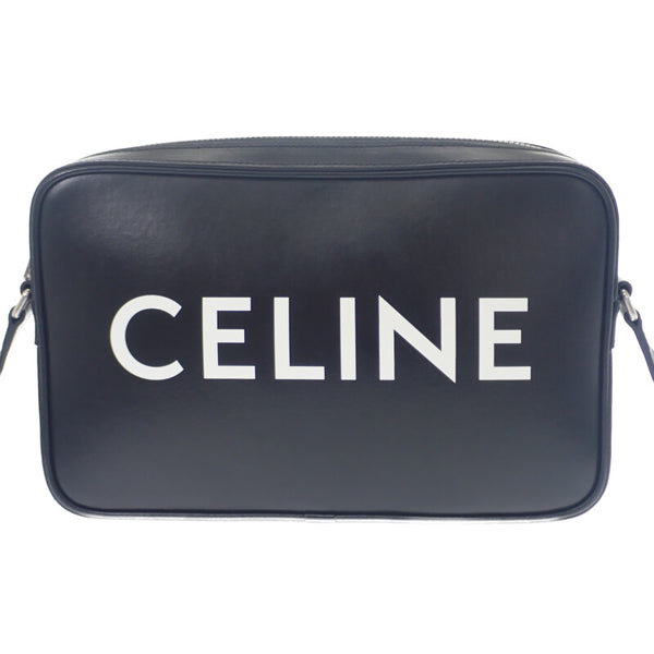 セリーヌ CELINE ミディアムメッセンジャー 194503DOT.38SI ショルダーバッグ カーフ ブラック シルバー金具 レディース メンズ ユニセックス【中古】【ABランク】
