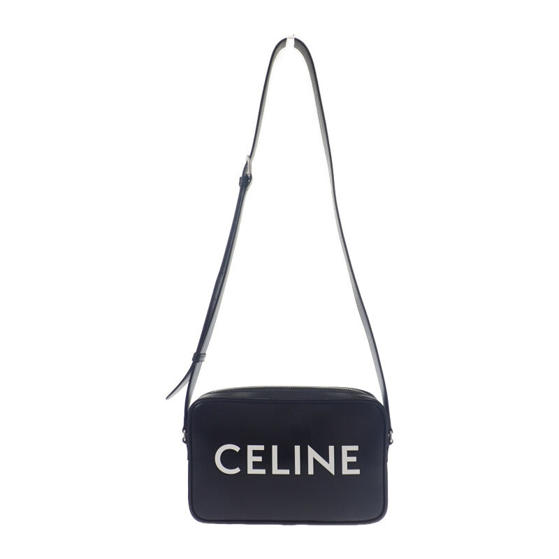 セリーヌ CELINE ミディアムメッセンジャー 194503DOT.38SI ショルダーバッグ カーフ ブラック シルバー金具 レディース メンズ ユニセックス【中古】【ABランク】