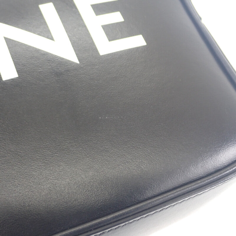 セリーヌ CELINE ミディアムメッセンジャー 194503DOT.38SI ショルダーバッグ カーフ ブラック シルバー金具 レディース メンズ ユニセックス【中古】【ABランク】