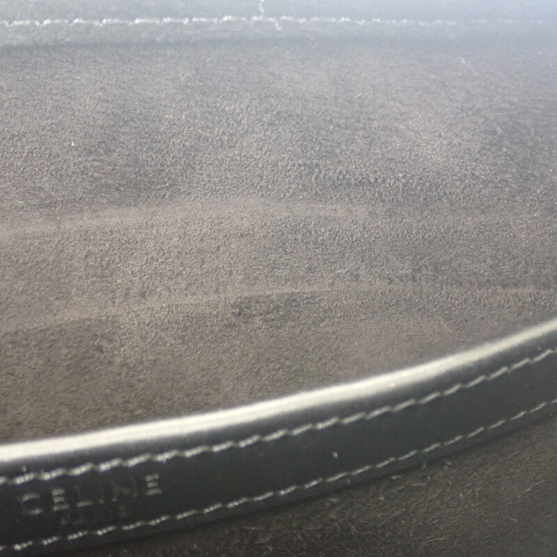 セリーヌ CELINE ミディアムメッセンジャー 194503DOT.38SI ショルダーバッグ カーフ ブラック シルバー金具 レディース メンズ ユニセックス【中古】【ABランク】