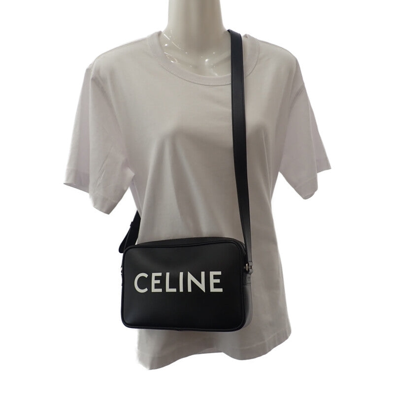 セリーヌ CELINE ミディアムメッセンジャー 194503DOT.38SI ショルダーバッグ カーフ ブラック シルバー金具 レディース メンズ ユニセックス【中古】【ABランク】