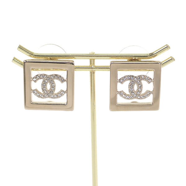 シャネル CHANEL スクエア ココマーク ABA287 B10466 NM942 ピアス メタル クリスタル ゴールド レディース【中古】【ABランク】