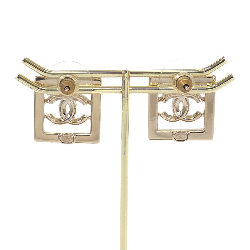 シャネル CHANEL スクエア ココマーク ABA287 B10466 NM942 ピアス メタル クリスタル ゴールド レディース【中古】【ABランク】