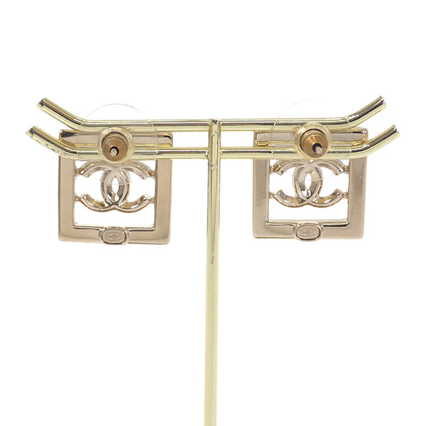 シャネル CHANEL スクエア ココマーク ABA287 B10466 NM942 ピアス メタル クリスタル ゴールド レディース【中古】【ABランク】