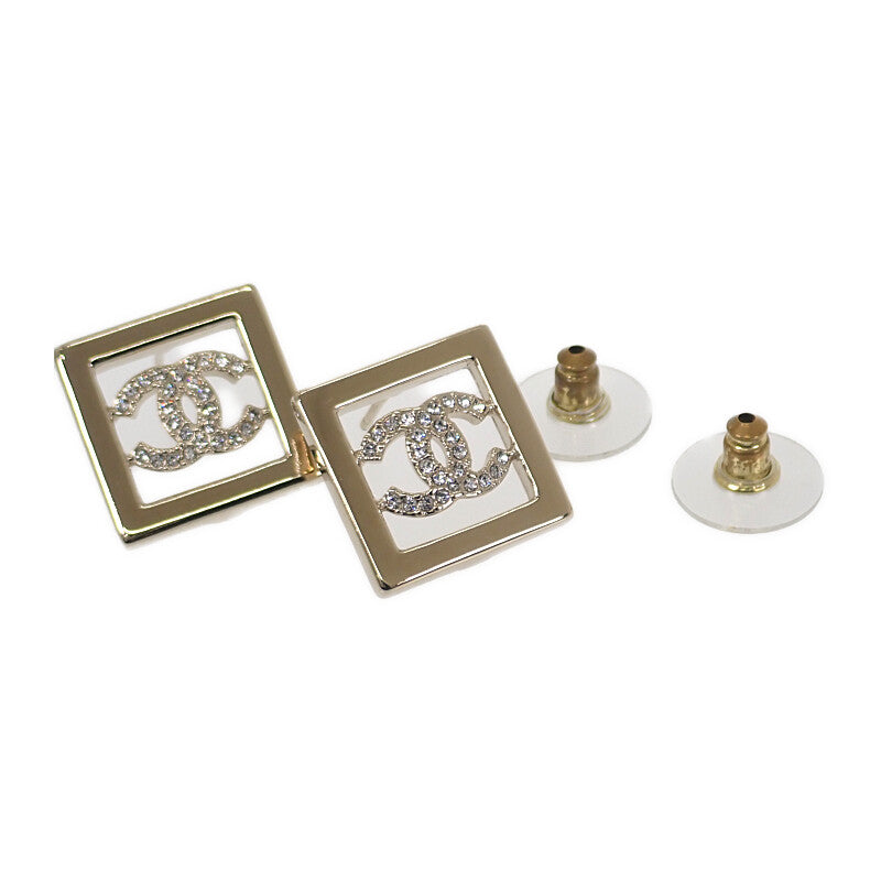 シャネル CHANEL スクエア ココマーク ABA287 B10466 NM942 ピアス メタル クリスタル ゴールド レディース【中古】【ABランク】